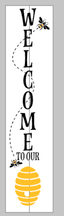 Welcome with bee and hive